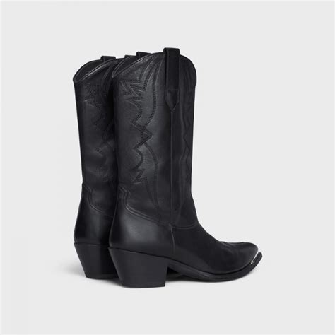 CELINE WESTERN ZIPPED BOOTS IN CALFSKIN 